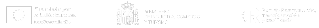 Logos of the co-funders: Financiado por la Unión Europea - NextGenerationEU; Ministerio de Industria, Comercio y Turismo de España; and Plan de Recuperación, Transformación y Resiliencia.
